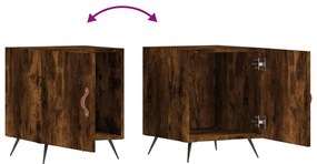 Mesa cabeceira 2pcs 40x40x50cm derivado madeira carvalho fumado