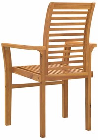Cadeira de Jardim Empilhável 2 pcs Madeira Sólida de Teca