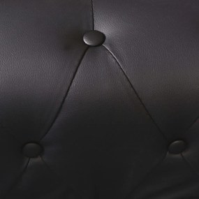 Sofá de canto Chesterfield para 5 pessoas em couro sintético preto