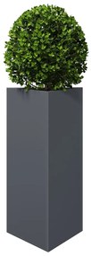 Vaso/floreira de jardim triangular 40x34,5x70 cm aço antracite