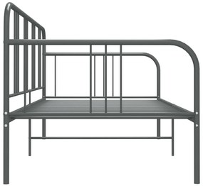 Sofá-cama 90x200 cm metal cinzento