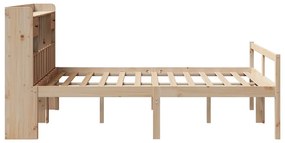 Cama com estante sem colchão 140x200 cm pinho maciço