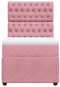 Cama com molas/colchão 90x200 cm veludo rosa