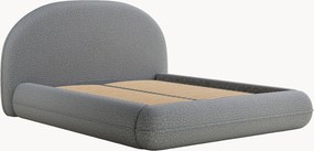 Cama estofada em bouclé artesanal com arrumação Koji