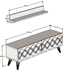 Unidade TV Nisan – Nogueira – 120 x 40 x 31,8 cm