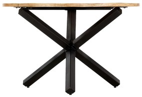 Mesa de jantar redonda 120x76 cm madeira de mangueira maciça