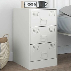 Mesa de cabeceira 34,5x39x62 cm aço branco