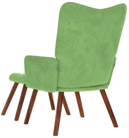 Cadeira de descanso com banco veludo verde-claro