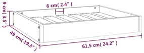 Cama para cães 61,5x49x9 cm pinho maciço castanho mel