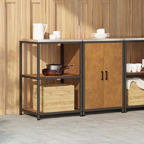 Conjunto de Armazenamento de Cozinha 2 pcs Ferro Enferrujado