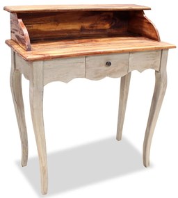 vidaXL Secretária madeira de mogno maciça 80x40x92 cm