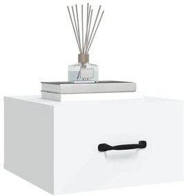 Mesas de cabeceira montagem na parede 2 pcs 35x35x20 cm branco