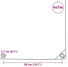 Lona 650 g/m² 4x7 m verde