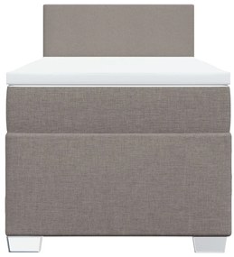 Cama com molas/colchão 90x190 cm tecido castanho-acinzentado