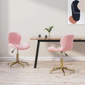 vidaXL Cadeiras de jantar giratórias 2 pcs veludo rosa