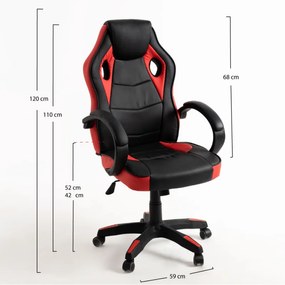 Cadeira Boss - Vermelho e Preto