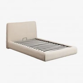 Cama Dobrável Para Canapés De Pele De Carneiro Norena Chenille Creme Bege & 90 X 190 Cm - Sklum