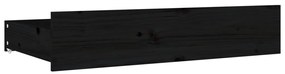 Gavetas de cama 4 pcs madeira de pinho maciça preto
