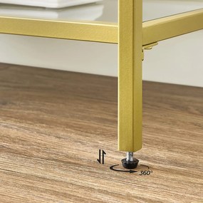 Mesa consola com 3 níveis 30 x 130 x 73 cm dourado-transparente