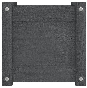 Vaso/floreira de jardim 31x31x31 cm pinho maciço cinzento