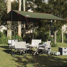 Lona de campismo 306x306 cm impermeável verde azeitona