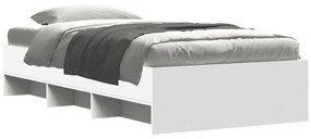 Estrutura de cama 75x190 cm derivados de madeira branco