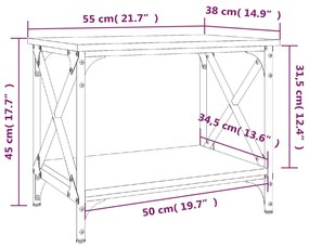 Mesa de apoio 55x38x45 cm derivados de madeira carvalho sonoma