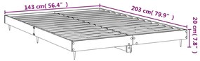 Estrutura de cama 140x200 cm derivados madeira branco brilhante