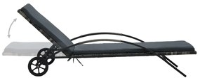 Espreguiçadeiras com mesa vime PE antracite