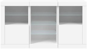 Aparador com luzes LED 123x37x67 cm branco