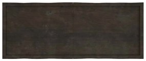 Tampo de mesa com bordas vivas maciço tratado castanho-escuro