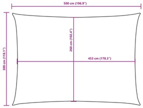 Para-sol estilo vela tecido oxford retangular 3x5 m preto