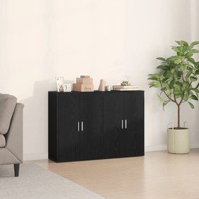 Buffets 2 pcs Madeira de Carvalho Preto 60x31x84 cm Madeira de engenha