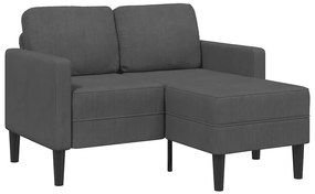 vidaXL Sofá 2 lugares com Chaise em L 125 cm linho cinzento-escuro