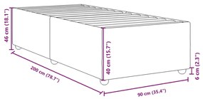 Estrutura de cama sem colchão 90x200 cm tecido castanho-escuro