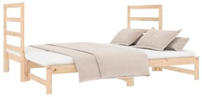 Estrutura sofá-cama de puxar 2x(90x190) cm pinho maciço