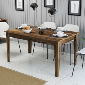 Mesa de Jantar "Milano" com Arrumação – 145x88x75 cm – Nogueira – Desi