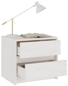 Mesa de cabeceira 40x30,5x35,5 cm pinho maciço branco