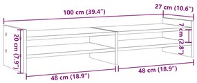 Suporte para monitor derivados de madeira carvalho sonoma