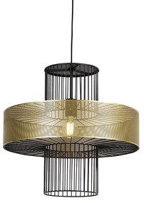 Candeeiro de suspensão design dourado com preto 50 cm - Tess Design