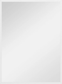 Espelho de parede retangular 60 x 80 cm, moldura em MDF branco