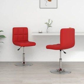 Cadeiras de jantar 2 pcs couro artificial vermelho tinto