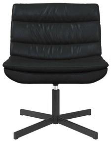Cadeira Rotativa Preta Couro sintético com base em metal Médio
