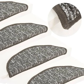vidaXL Tapete/carpete para degraus 15 pcs 56x17x3 cm antracite