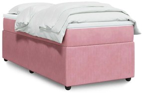 Cama com molas/colchão 90x200 cm veludo rosa