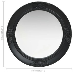 Espelho de parede estilo barroco 50 cm preto