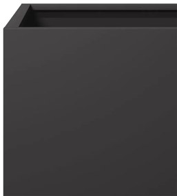 Vaso/floreira de jardim 2 pcs 30x30x30 cm aço preto