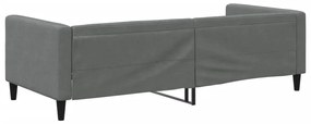 Sofá-cama 90x190 cm tecido cinzento-escuro