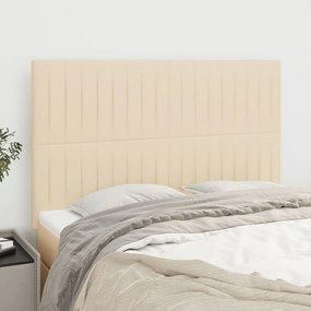 Cabeceira de cama 4 pcs tecido 72x5x78/88 cm creme