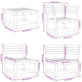 8 pcs conjunto lounge de jardim pinho maciço castanho-mel